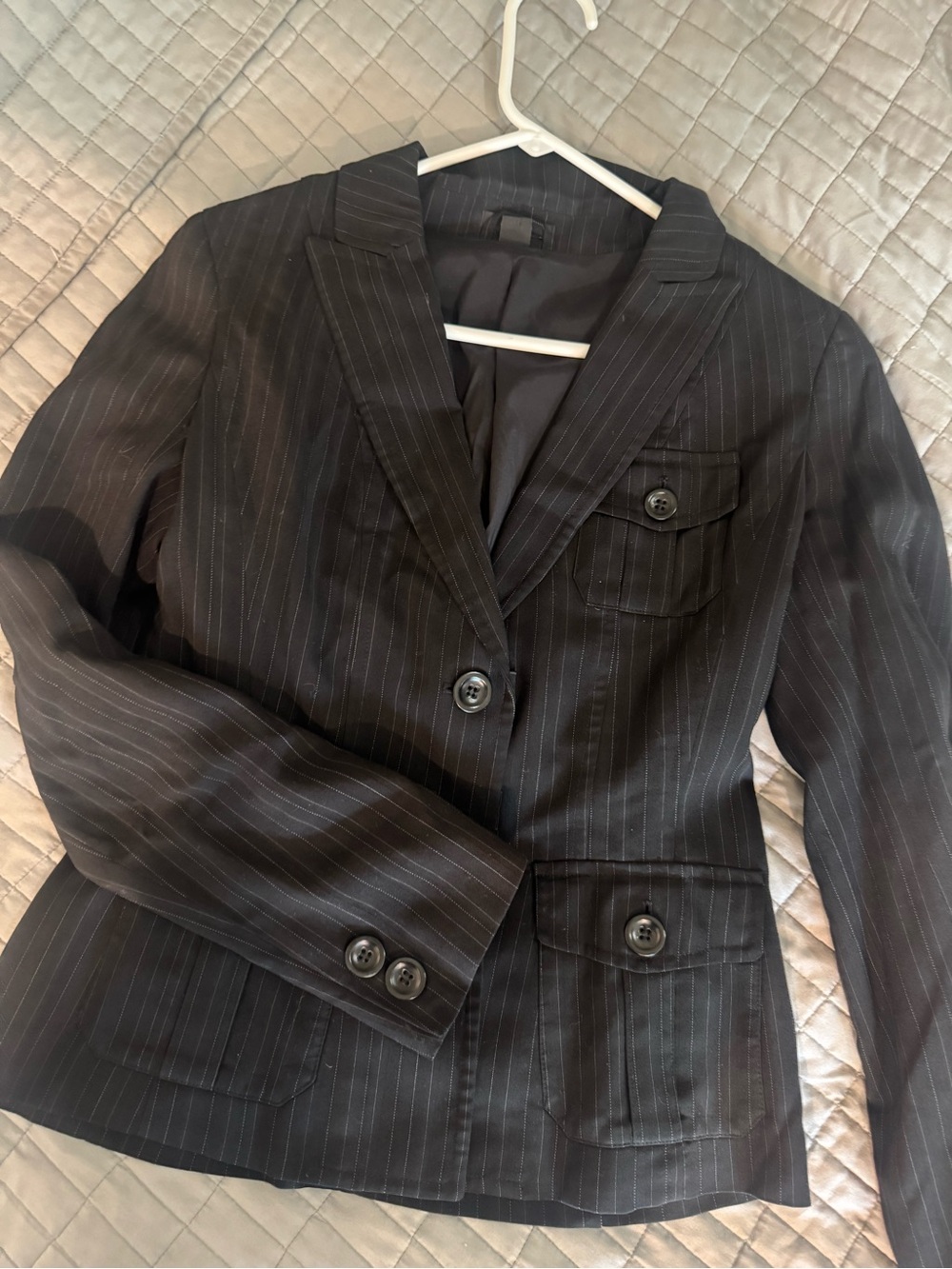 Express Black Pinstripe Women's Tailored Blazer